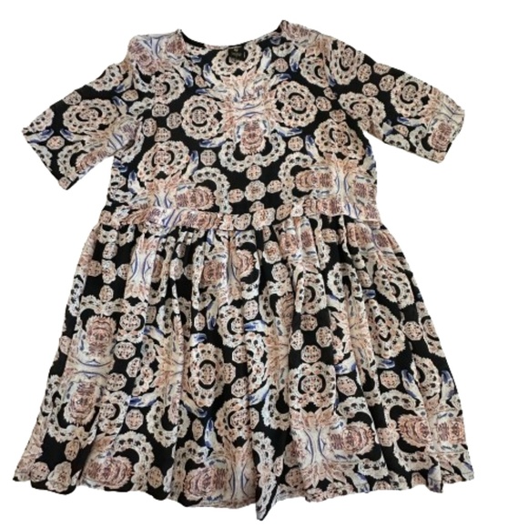 Passion Fusion Women's Small Multitone Bohemian Short Sleeves Mini Dress/Tunic - Picture 6 of 15